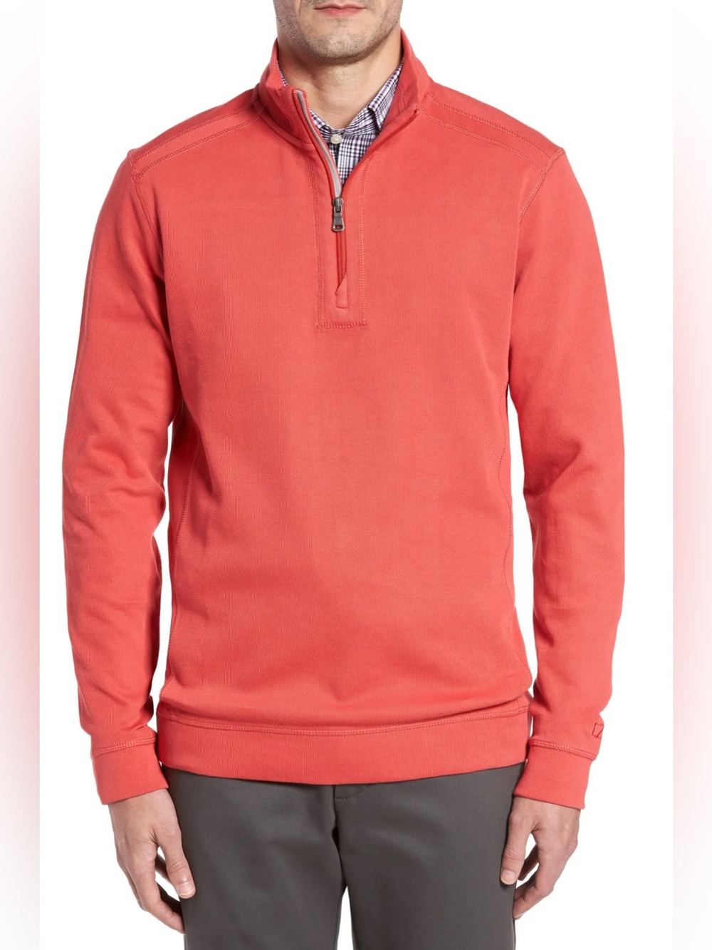 Cutter & Buck Bayview Quarter Zip Pullover Sweater in Sod size  XL Tall